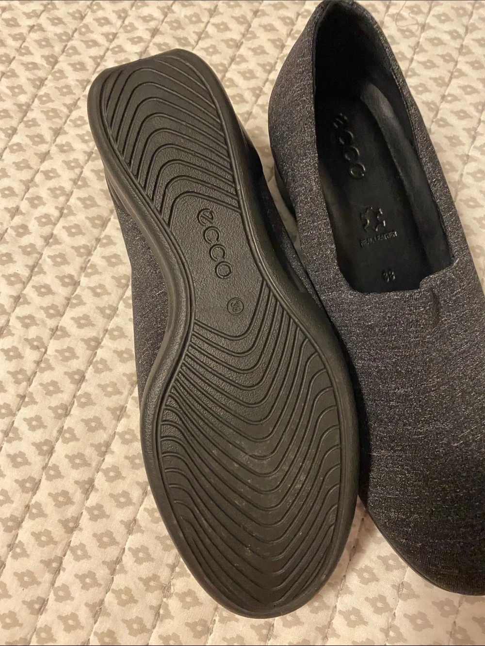 Ecco Women's Slip-On Wedge Shoes in Charcoal Gray